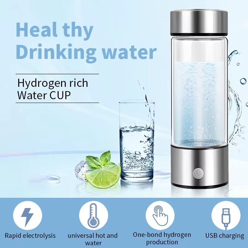 Hydrogen - Rich Water Cup Portable Electric Hydrogen Rich Water Generator Bottle Titanium Quality Filter Healthcare Water Cup USB - IKhiro Store