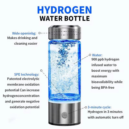 Hydrogen - Rich Water Cup Portable Electric Hydrogen Rich Water Generator Bottle Titanium Quality Filter Healthcare Water Cup USB - IKhiro Store