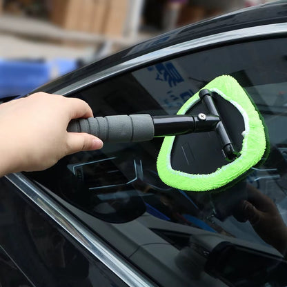 Window Scraping Mist Eliminator Microfiber Car Window Cleaner Telescopic Window Glass Cleaner Car Windshield Cleaning Brush - IKhiro Store