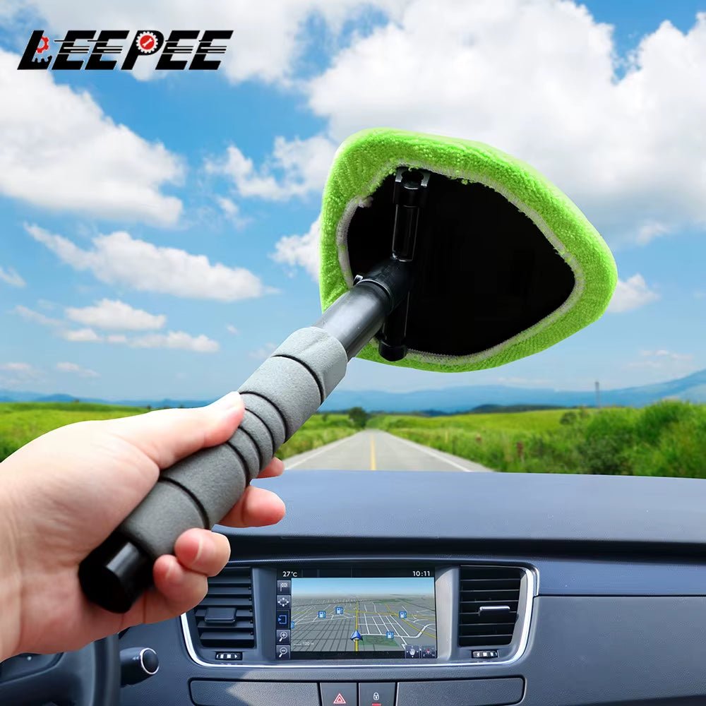 Window Scraping Mist Eliminator Microfiber Car Window Cleaner Telescopic Window Glass Cleaner Car Windshield Cleaning Brush - IKhiro Store