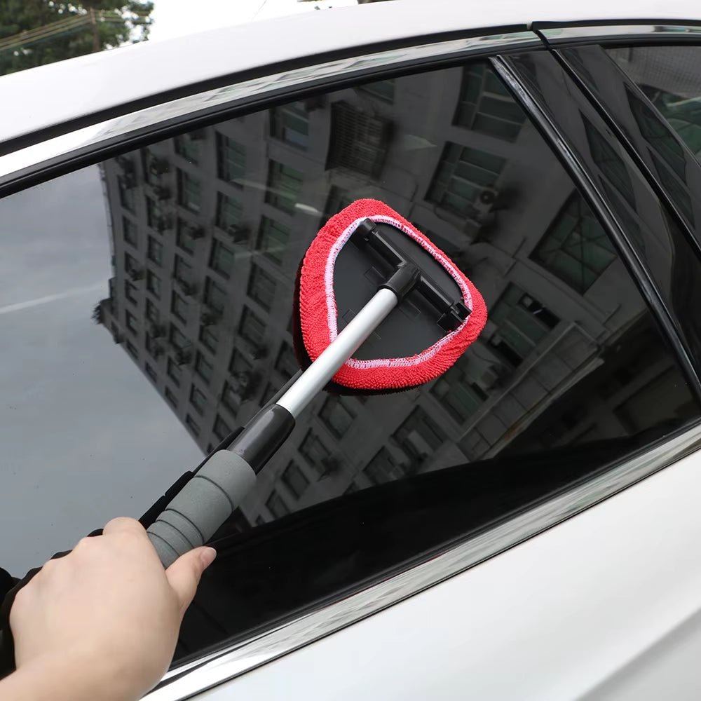 Window Scraping Mist Eliminator Microfiber Car Window Cleaner Telescopic Window Glass Cleaner Car Windshield Cleaning Brush - IKhiro Store