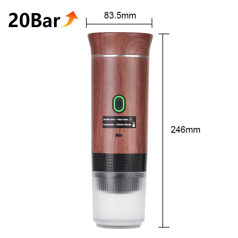 Wireless Electric Portable Espresso Coffee Machine for Car & Home Camping Coffee Maker 3 - In - 1 Capsule Powder Travel Coffee Maker - IKhiro Store